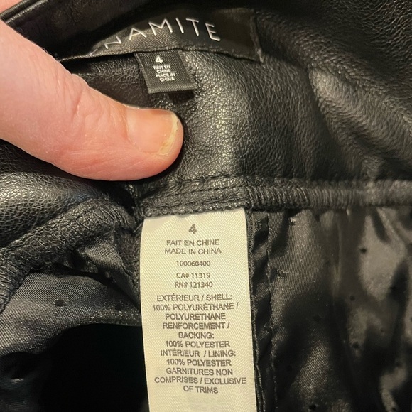 🖤 Dynamite high-waisted black faux leather pants, size 4. - Picture 2 of 7